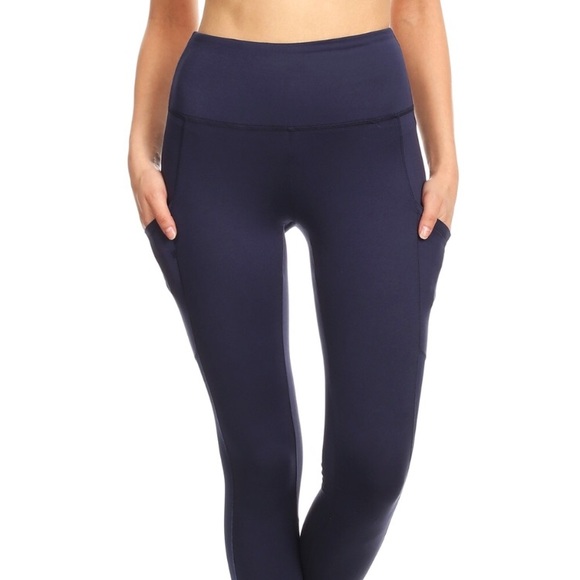 HP! Shosho Medium Navy Workout Active Leggings - Picture 5 of 8